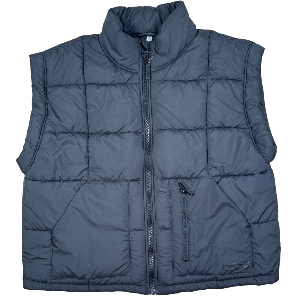 Fabletics Cloud Nine Puffer Vest Womens XL Black Athleisure Streetwear NEW